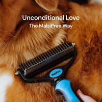 Dog Grooming Brush for Shedding - 2 in 1 Deshedding Tool