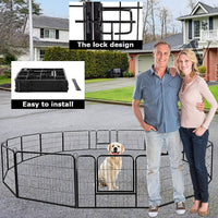 Metal Dog Playpen Fence With Door 24"/ 32" /40" Height 8/16/24/32 Panels