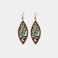 Geometrical Shape Wooden Dangle Earrings