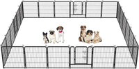 Metal Dog Playpen Fence With Door 24"/ 32" /40" Height 8/16/24/32 Panels