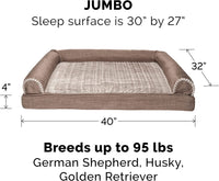 Orthopedic Dog Bed for Large Dogs W/ Removable Bolsters & Washable Cover