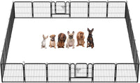 Metal Dog Playpen Fence With Door 24"/ 32" /40" Height 8/16/24/32 Panels