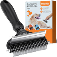 Dog Grooming Brush for Shedding - 2 in 1 Deshedding Tool