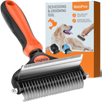 Dog Grooming Brush for Shedding - 2 in 1 Deshedding Tool