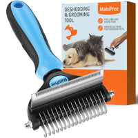 Dog Grooming Brush for Shedding - 2 in 1 Deshedding Tool