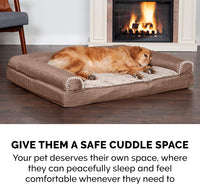 Orthopedic Dog Bed for Large Dogs W/ Removable Bolsters & Washable Cover