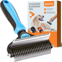 Dog Grooming Brush for Shedding - 2 in 1 Deshedding Tool