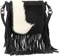 Genuine Leather Fringe Purse Western Crossbody Bag - Montana West
