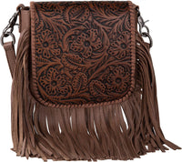 Genuine Leather Fringe Purse Western Crossbody Bag - Montana West