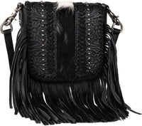Genuine Leather Fringe Purse Western Crossbody Bag - Montana West