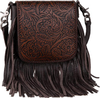 Genuine Leather Fringe Purse Western Crossbody Bag - Montana West