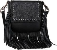 Genuine Leather Fringe Purse Western Crossbody Bag - Montana West
