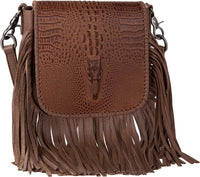 Genuine Leather Fringe Purse Western Crossbody Bag - Montana West