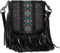 Genuine Leather Fringe Purse Western Crossbody Bag - Montana West