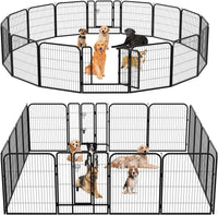 Metal Dog Playpen Fence With Door 24"/ 32" /40" Height 8/16/24/32 Panels