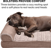 Orthopedic Dog Bed for Large Dogs W/ Removable Bolsters & Washable Cover