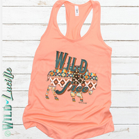 Wild and Free Aztec Buffalo - Womens Racerback Tank