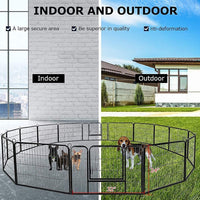Metal Dog Playpen Fence With Door 24"/ 32" /40" Height 8/16/24/32 Panels