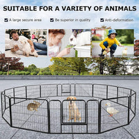 Metal Dog Playpen Fence With Door 24"/ 32" /40" Height 8/16/24/32 Panels