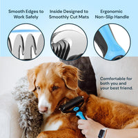 Dog Grooming Brush for Shedding - 2 in 1 Deshedding Tool