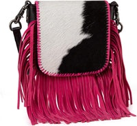 Genuine Leather Fringe Purse Western Crossbody Bag - Montana West