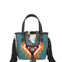 Montana West Cowhide Aztec Small Tote