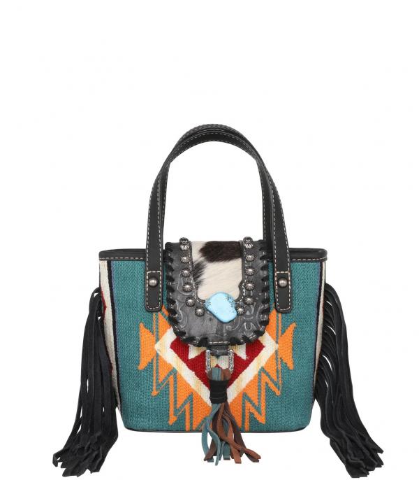 Montana West Cowhide Aztec Small Tote