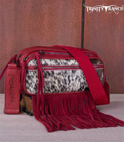 Floral Tooled Fringe Belt Bag
