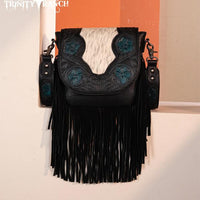 Trinity Ranch Tooled Cowhide Crossbody
