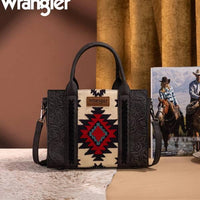 Wrangler Aztec Tooled Tote Crossbody Bag