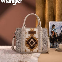 Wrangler Aztec Tooled Tote Crossbody Bag