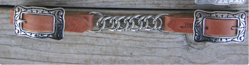 Tooled Square Buckle Curb Strap