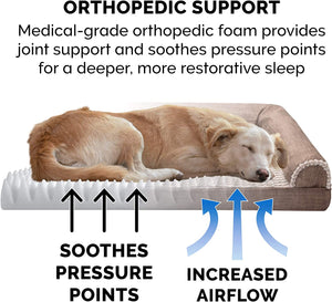 Orthopedic Dog Bed for Large Dogs W/ Removable Bolsters & Washable Cover