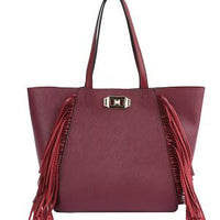 2 in 1 Fringed Tote Bag