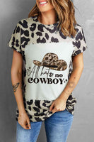 Round Neck Short Sleeve Printed ALL HATS NO COWBOY Graphic Tee
