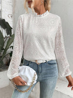 Floral Lace Balloon Sleeve Blouse

