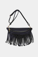 Fringed PU Leather Sling Bag
