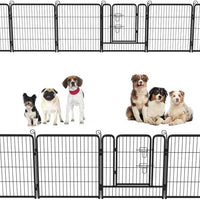 Metal Dog Playpen Fence With Door 24"/ 32" /40" Height 8/16/24/32 Panels 