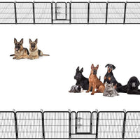 Metal Dog Playpen Fence With Door 24"/ 32" /40" Height 8/16/24/32 Panels 