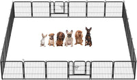 Metal Dog Playpen Fence With Door 24"/ 32" /40" Height 8/16/24/32 Panels 
