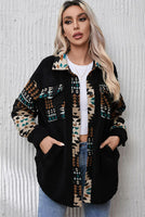 Geometric Button Up Slit Jacket with Pockets
