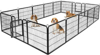 Metal Dog Playpen Fence With Door 24"/ 32" /40" Height 8/16/24/32 Panels 
