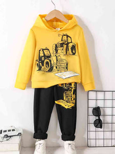 Graphic Hoodie and Pants Set