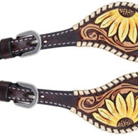 Rafter T Hand Painted Sunflower Spur Straps