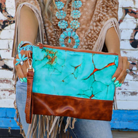 Turquoise Wristlet Handbag
