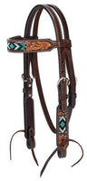 PONY Turquoise Cross Two Toned Browband Headstall