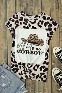 Round Neck Short Sleeve Printed ALL HATS NO COWBOY Graphic Tee