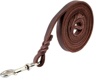 Genuine Leather Braided Brown Dog Leash