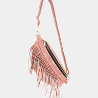 Fringed PU Leather Sling Bag