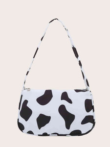 Cow Print Butterfly Charm Shoulder Bag